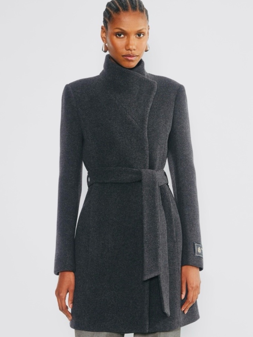 Babaton Black Wool Cashmere Coat Size S